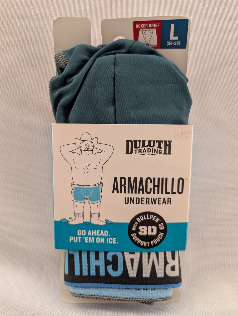 NEW Duluth Trading Co Armachillo Bullpen 3D Boxer Briefs in Midnight Green sz L